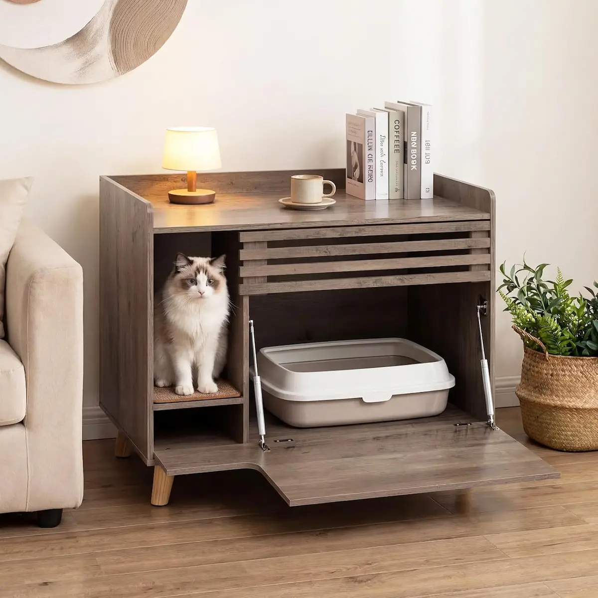 PETSITE Farmhouse Cat Litter Box Enclosure